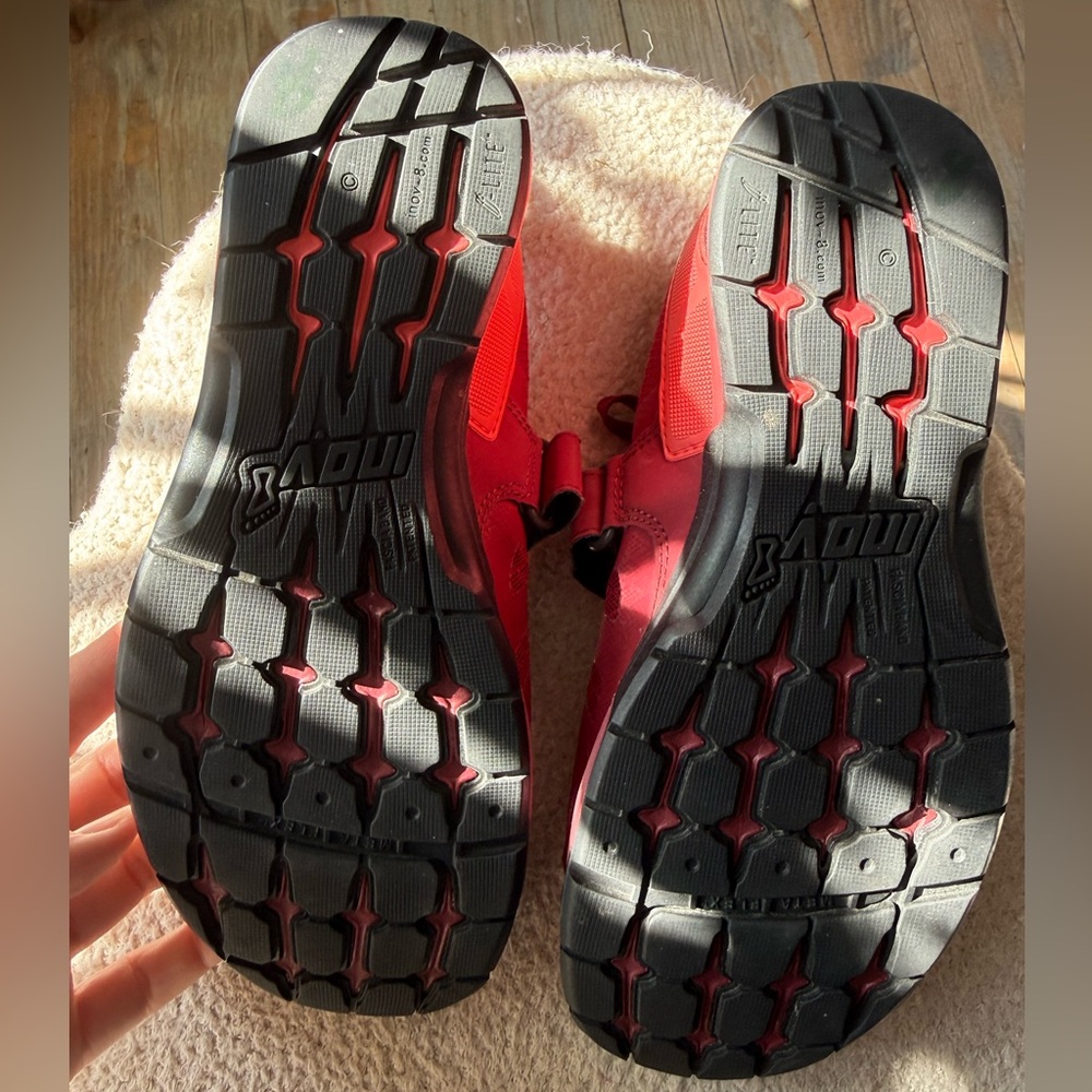 Red and Black Inov8 Athletic Shoes size 7